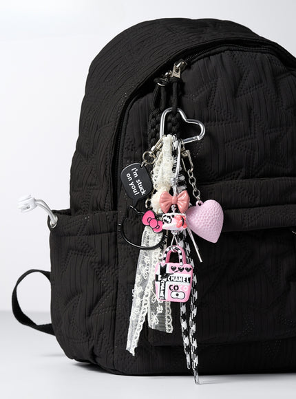 Coastal Pink Heart Bag Charm