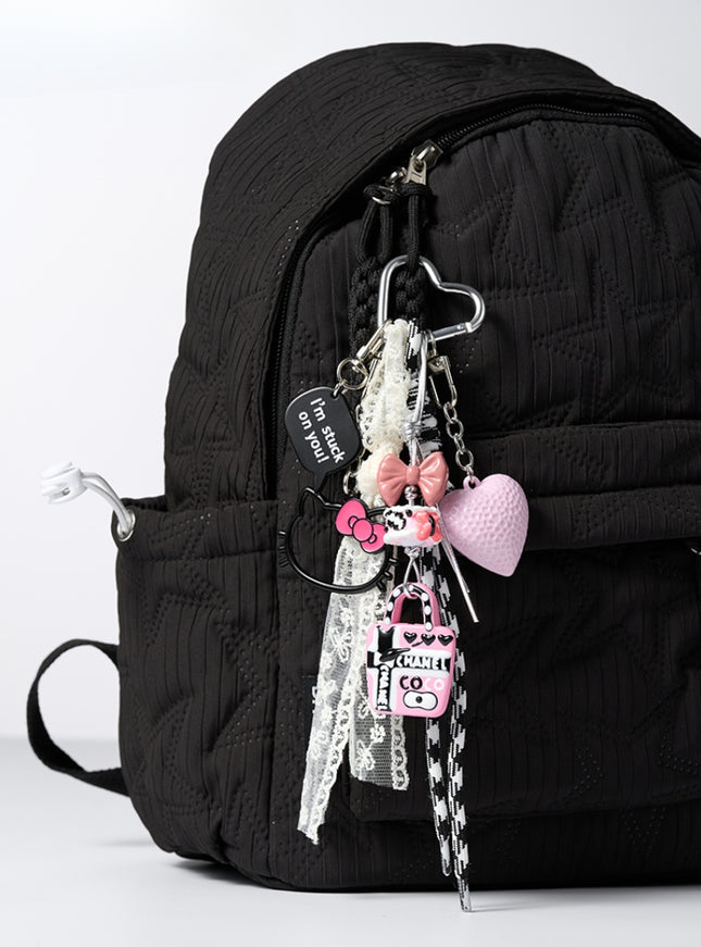 Coastal Pink Heart Bag Charm