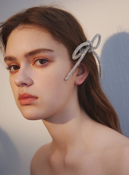 Crystal Loop Bow Hair Clip