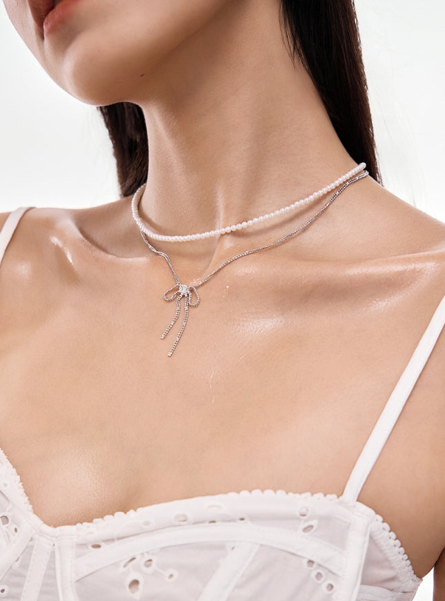 Dainty Ribbon Drop Necklace
