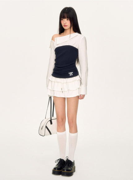 Color Block Off-Shoulder Top