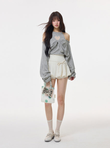 Twist-Front Cutout Knit Top