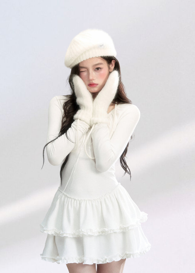 Winter Bloom White Dress