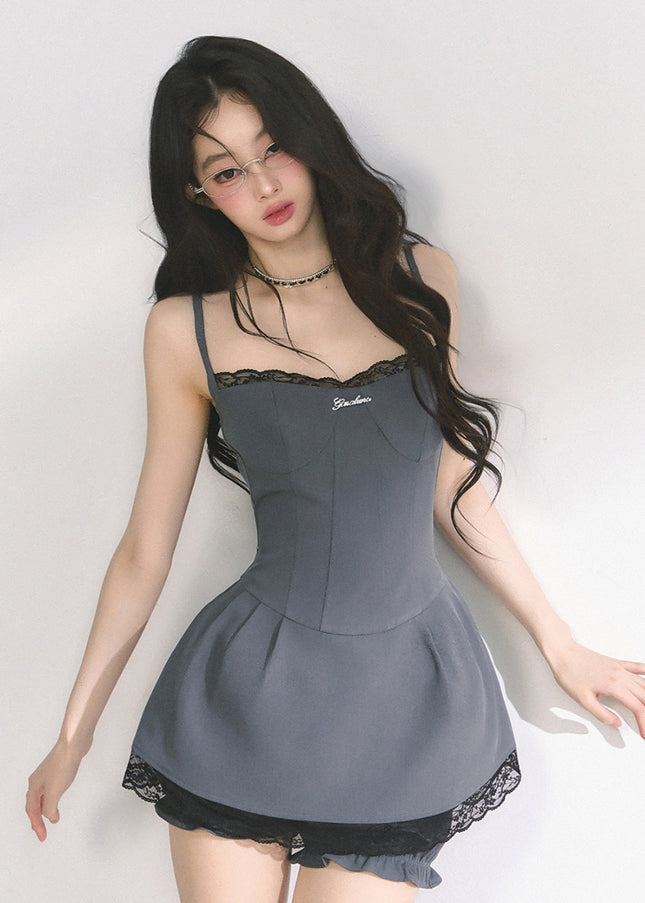 Slate Darling Dress With Short