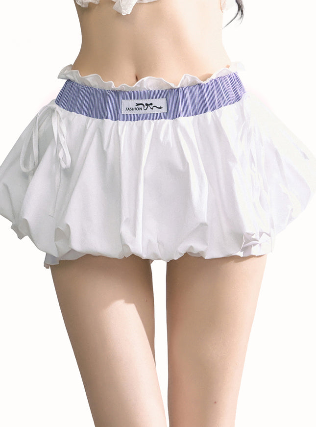 Bubble Pop Pants Skirt - White