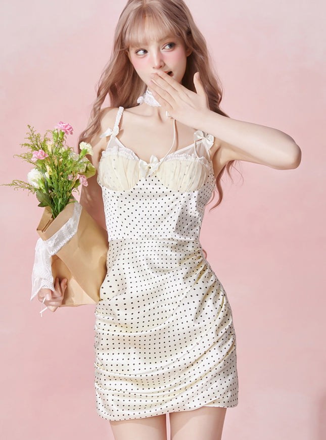 Dot Kiss Satin Dress