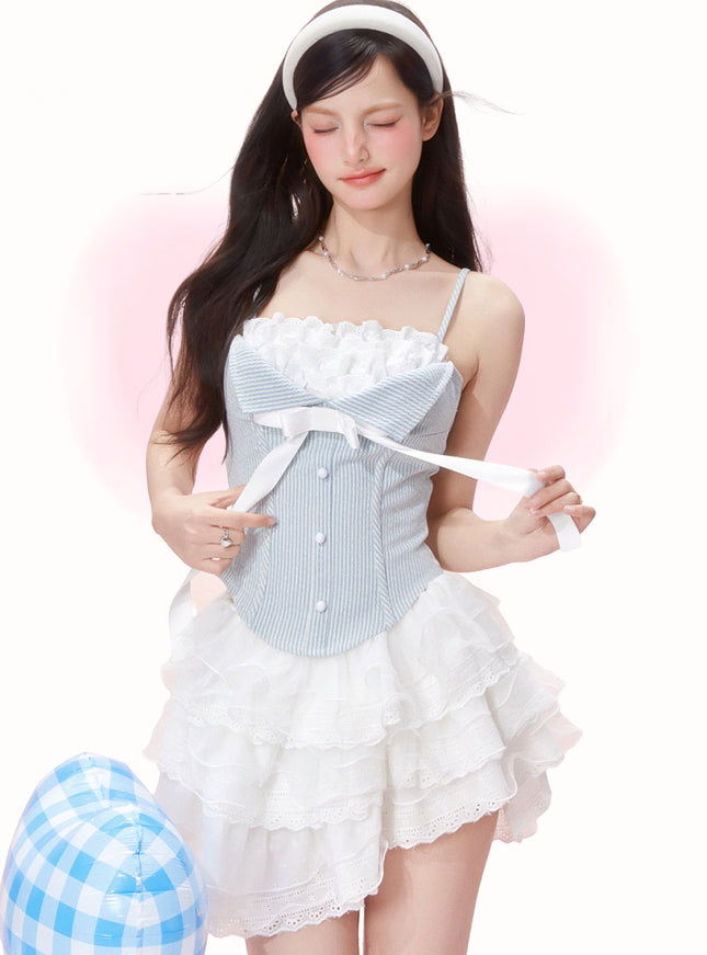 Blueberry Lace Corset Top