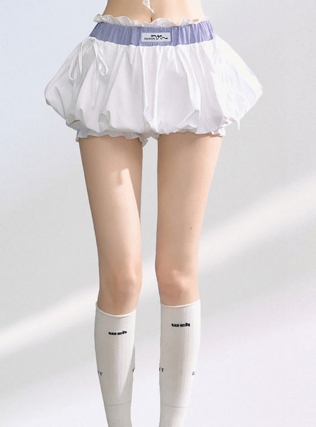 Bubble Pop Pants Skirt - White