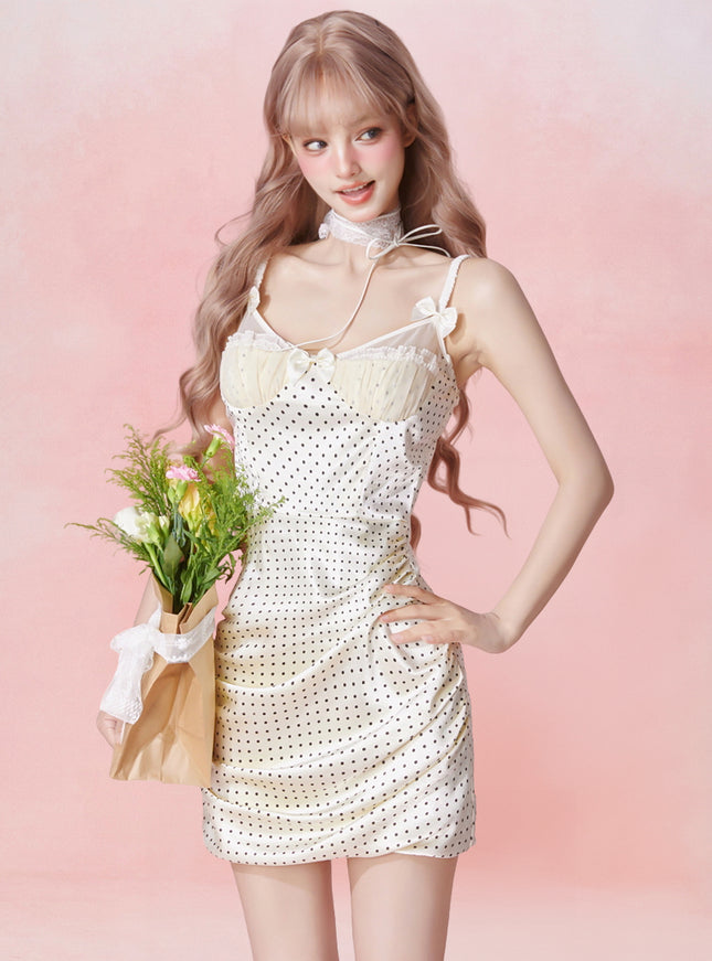 Dot Kiss Satin Dress