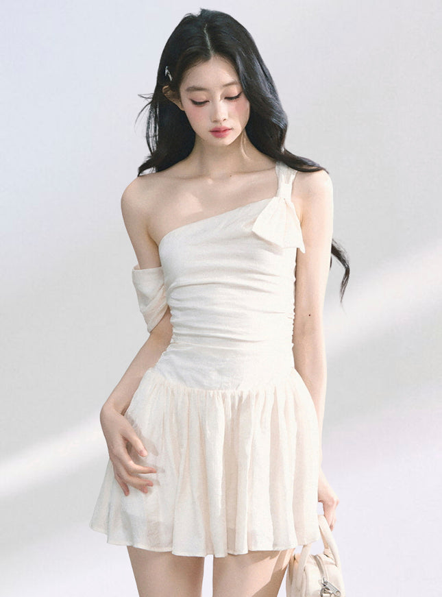 Luna Shoulder Dress - Apricot