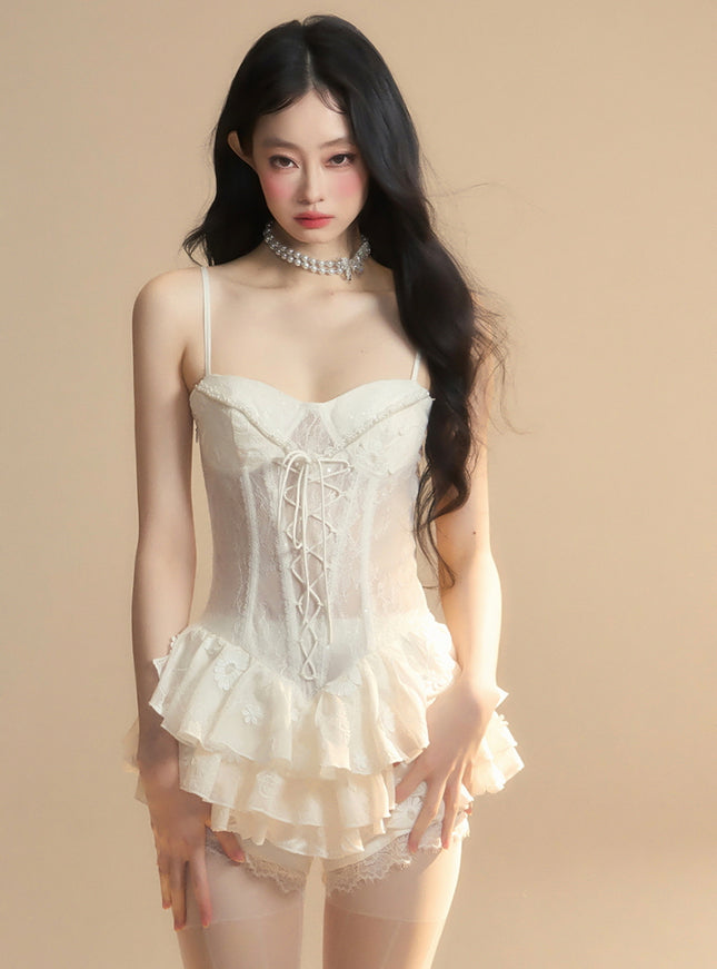 Angel's Corset Dress - Apricot
