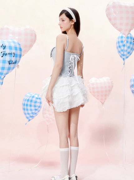 Blueberry Lace Corset Top