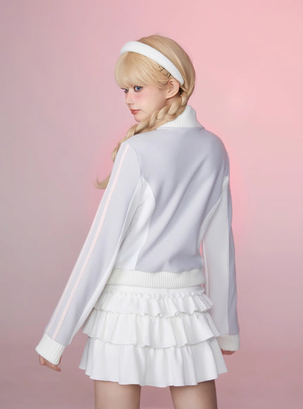 Soft Knit Cake Skirt - White