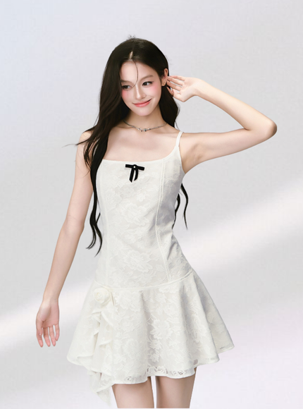Ivory Muse Bow Mini Dress