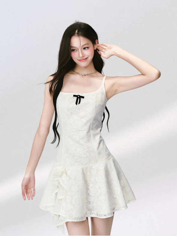 Ivory Muse Bow Mini Dress
