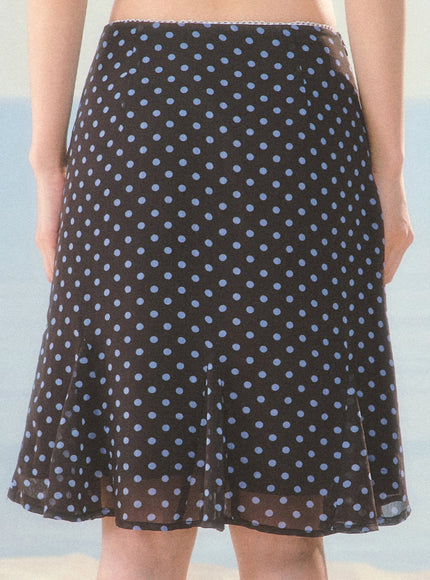 Polka Dot Sheer Top & Skirt Set