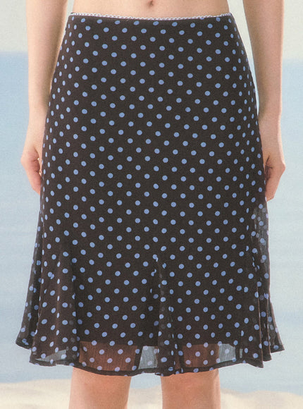 Polka Dot Sheer Top & Skirt Set