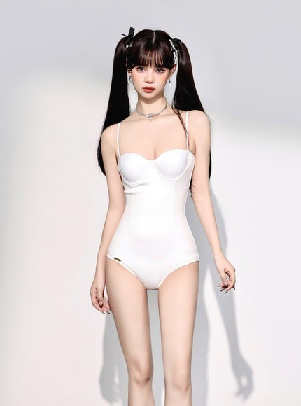 Lace-Up Back Sculpted Swimsuit