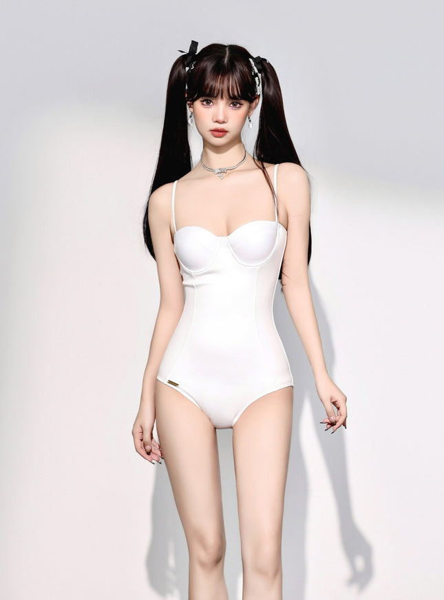 Lace-Up Back Sculpted Swimsuit