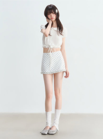 Peter Pan Collar Cropped Blouse