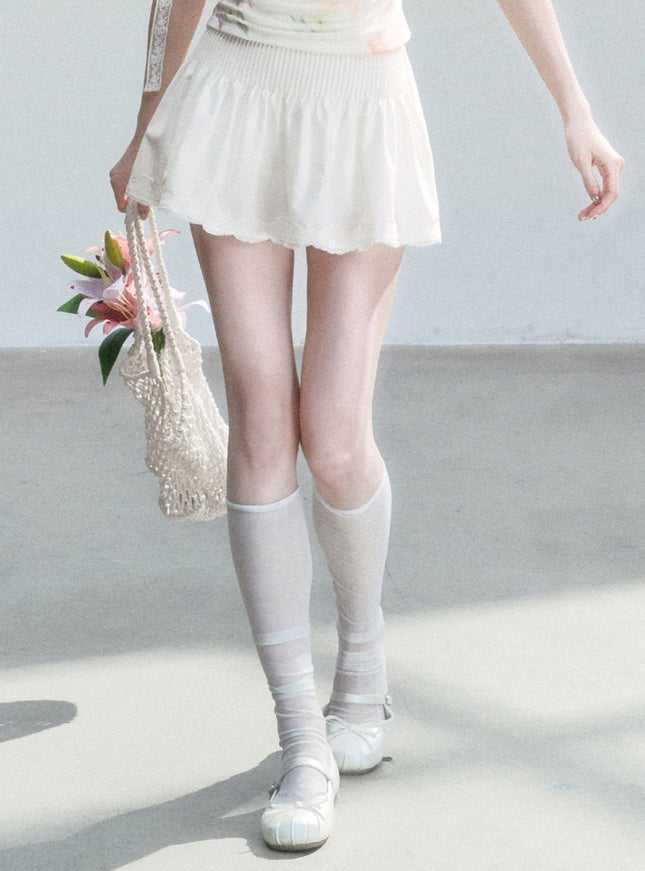 Smocked Waist Flowy Mini Skirt