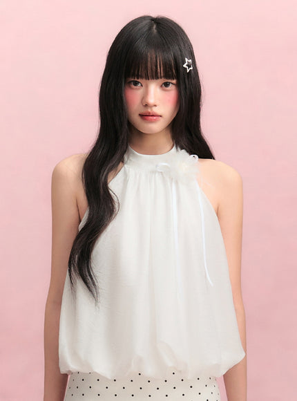 Soft Drape Halter Blouse