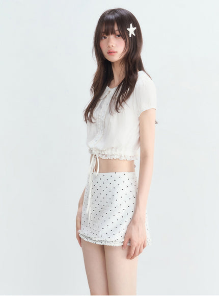 Peter Pan Collar Cropped Blouse