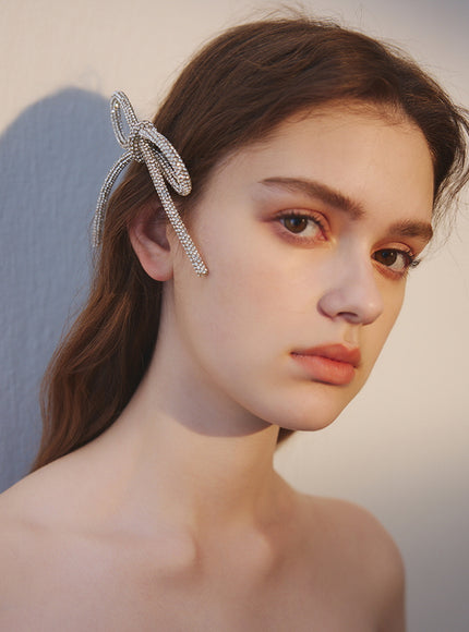 Crystal Loop Bow Hair Clip