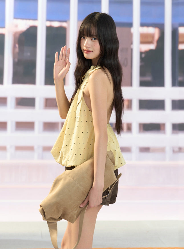 Tie-Neck Sleeveless Blouse