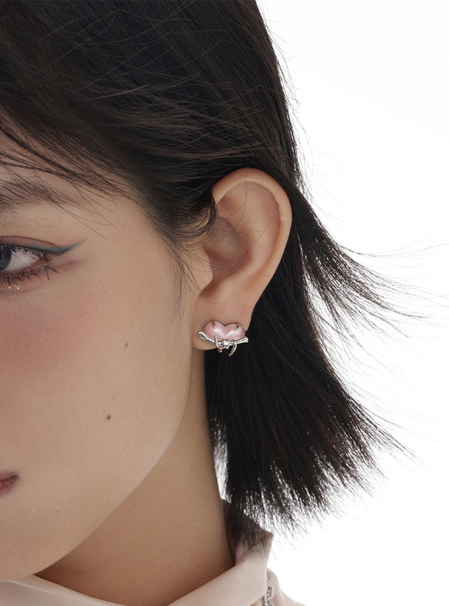 Barbed Heart Stud Earrings
