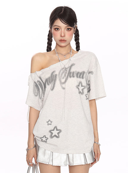 Star Graphic Oversized Top