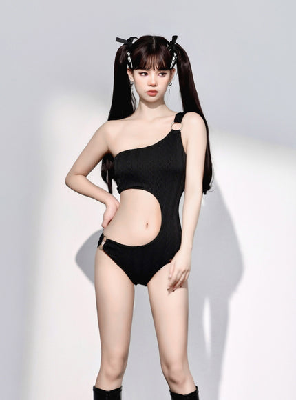 Cut-Out One-Shoulder Swimsuit