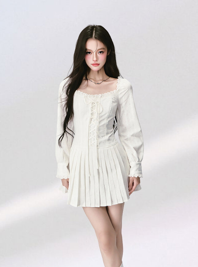Romance Pleated Mini Dress