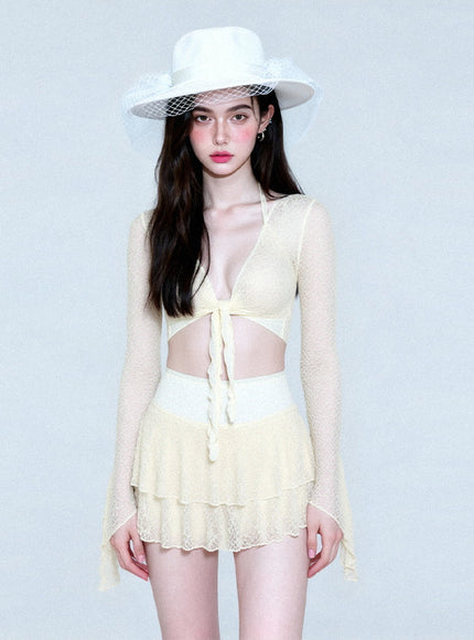 Sheer Ribbon Swim Set (4pcs)