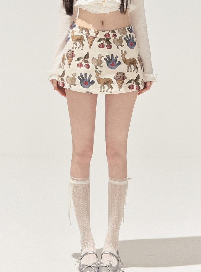 Woodland Tapestry Mini Skirt