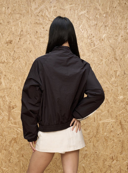 Crimson Rush Windbreaker Jacket - Black