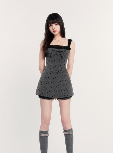 LUNE Dot Ribbon Dress
