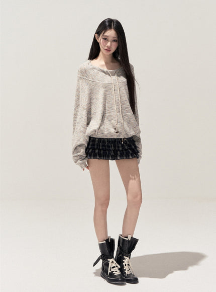 Vintage Check Ruffle Mini Skirt
