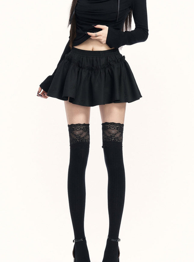 Silhouette Frill Dark Skirt