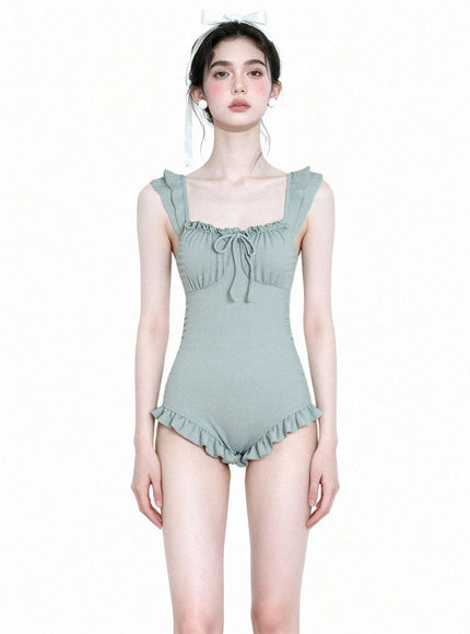 Soft Mint Frill Swimwear