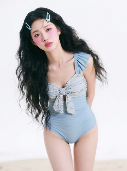 Ribbon Ruched Swimsuit