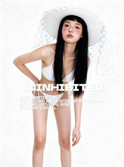 White Fairy Dot Bikini Set