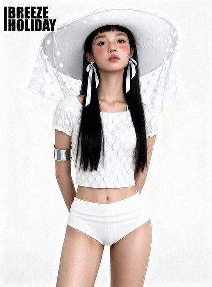 White Fairy Dot Bikini Set