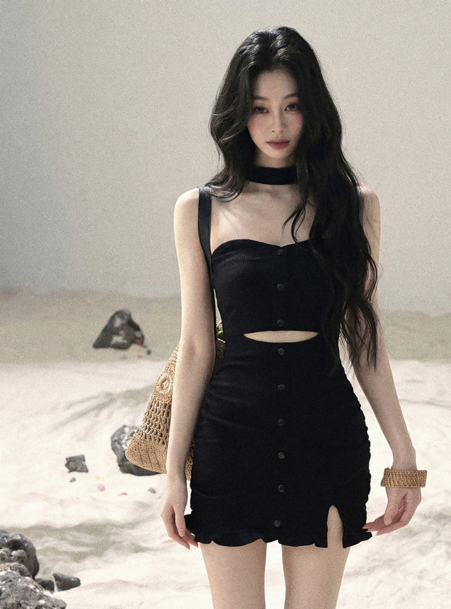 Black Cut-Out Mini Dress