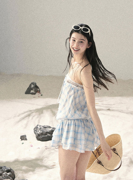 Sunny Gingham Dress - Blue