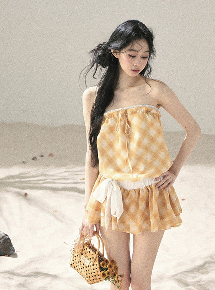 Sunny Gingham Dress - Yellow