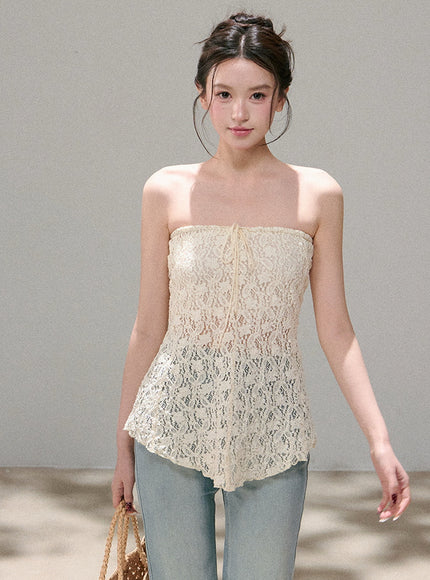 Ivory Fairy Lace Tube Top