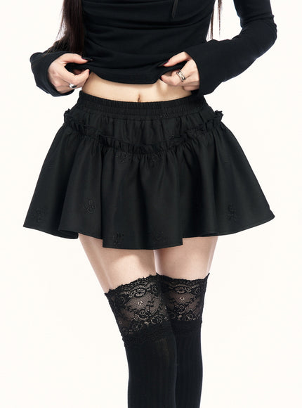 Silhouette Frill Dark Skirt