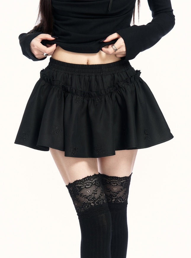 Silhouette Frill Dark Skirt