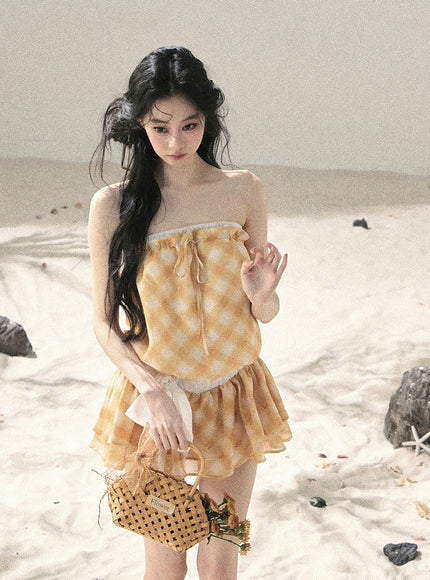 Sunny Gingham Dress - Yellow